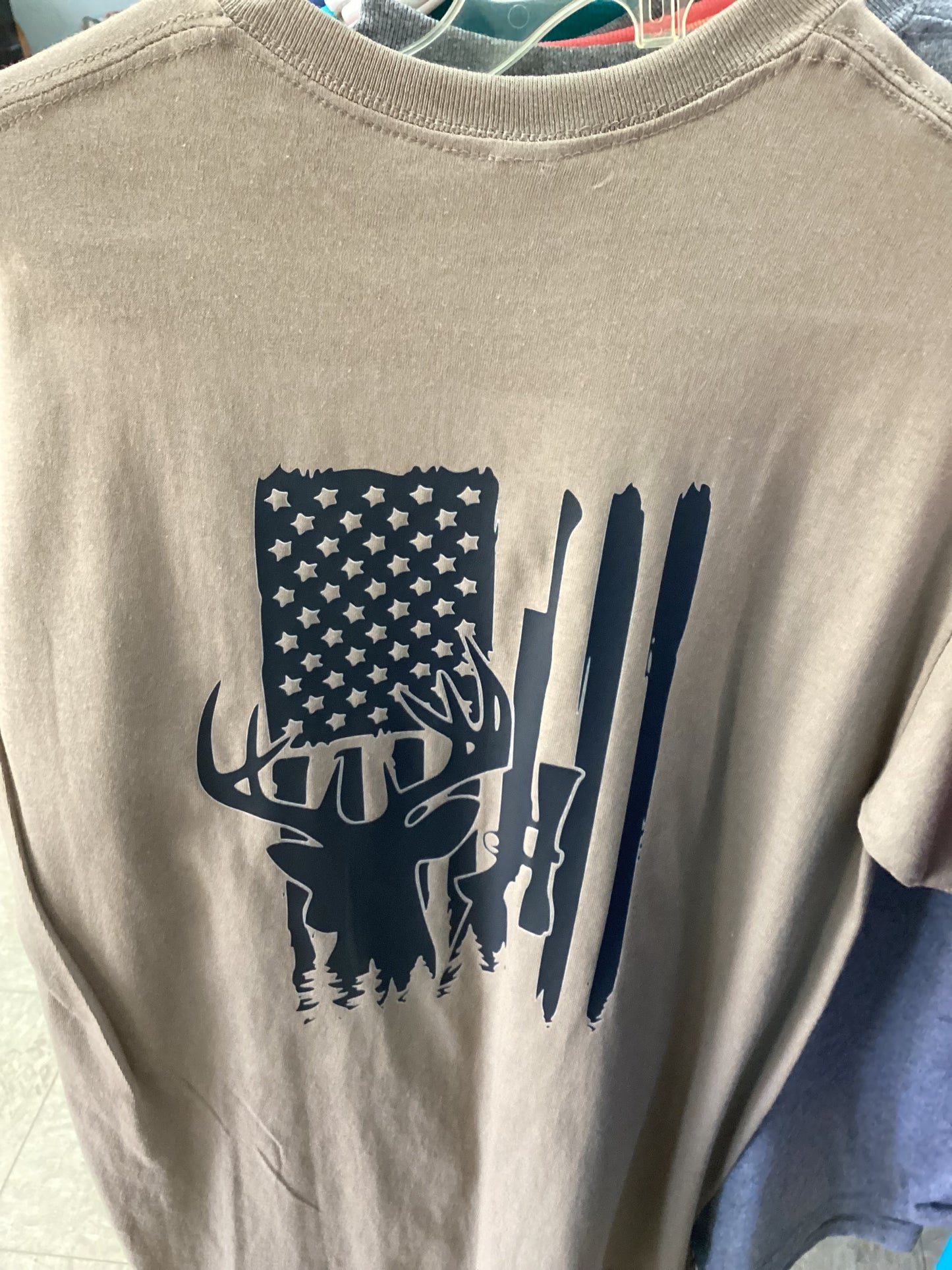 Flag, Deer, Gun